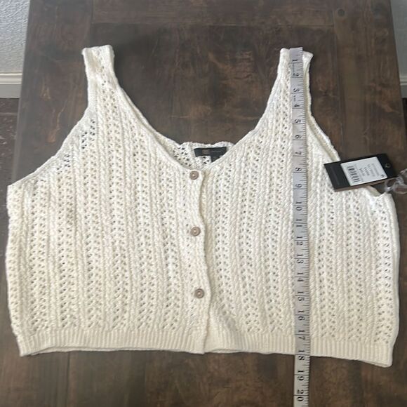 Nwt Frye BUTTON-UP POINTELLE  knitted crop TANK XL - Picture 10 of 11